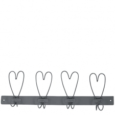Hook with 4 Hearts 41cm D.Grey