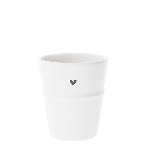 Bastion Collections Mug White-heart in Black 6x8x9