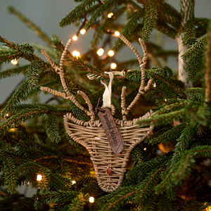 Rustic Rattan Rudolph Ornament